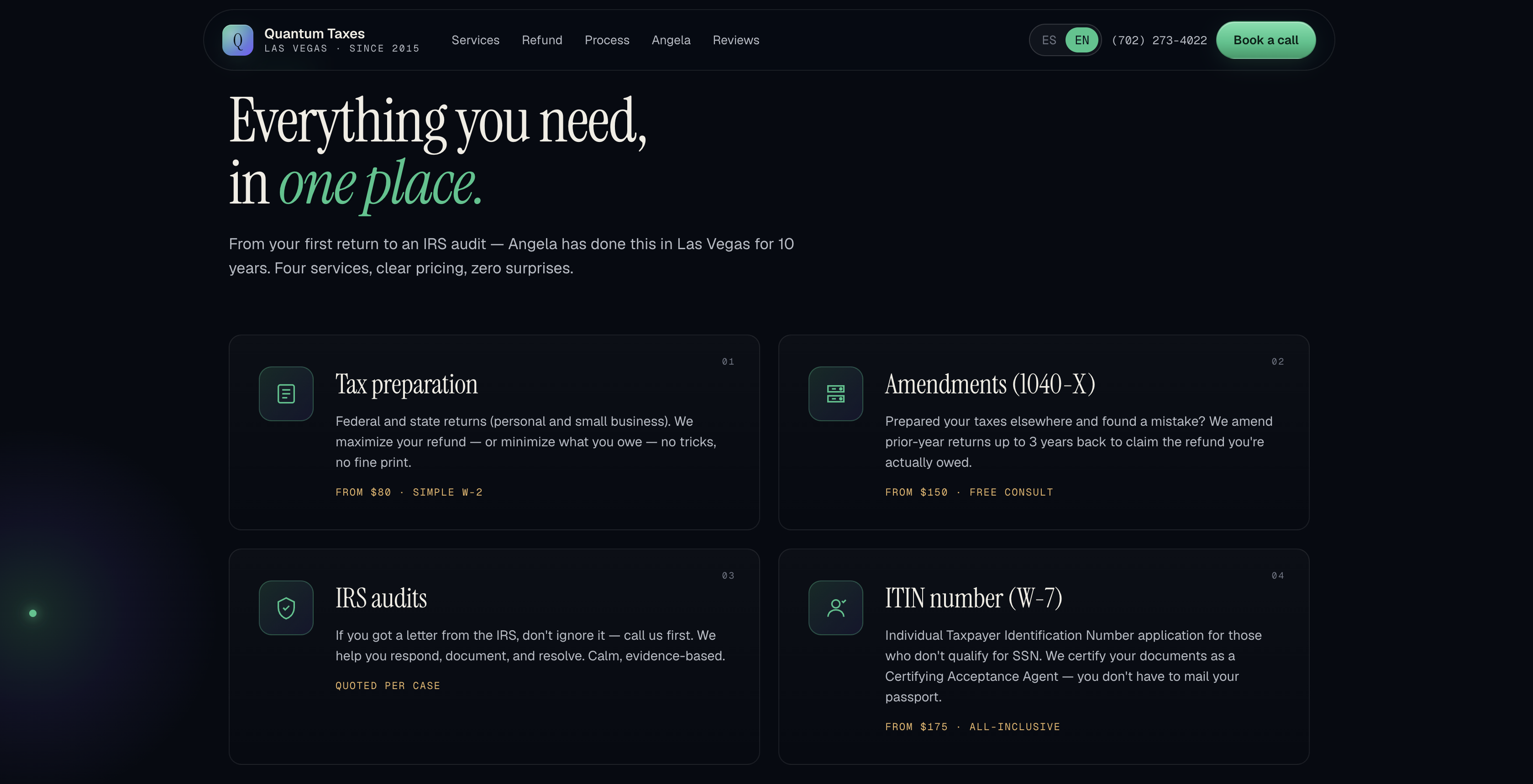 Modern website after redesign